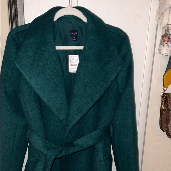 J. Crew Dark Green Wool Coat